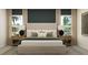 Calming bedroom featuring a cushioned headboard, bedside tables with lamps, and neutral decor at 7754 Painted Sky Pl, Land O Lakes, FL 34637