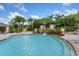 Stunning community pool with a slide and meticulously landscaped surroundings at 11006 Tahiti Isle Ln, Tampa, FL 33647