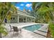 Backyard pool with covered patio and tropical landscaping at 1171 Red Maple Ne Cir, St Petersburg, FL 33703