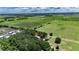 Aerial view of the property shows ample land, mature trees, and a glimpse of the home's roof at 12434 Cody Dr, Wimauma, FL 33598