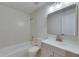 Modern bathroom with subway tile shower, updated fixtures, and vanity offers style and functionality at 12434 Cody Dr, Wimauma, FL 33598