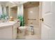Clean bathroom featuring a shower-tub combination with a shower curtain and safety grab bar at 14116 Whitecap Ave, Hudson, FL 34667