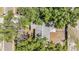 An aerial view showing the roof of a residential home surrounded by lush, mature trees at 1708 Julian Lane Dr, Tampa, FL 33619