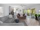 Bright living room featuring neutral tones, comfortable sofa, and sliding glass doors to a balcony with views at 2533 Dolly Bay Dr # 203, Palm Harbor, FL 34684