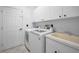 Functional laundry room featuring ample storage, modern washer and dryer units, and a utility sink at 3002 Savannah Oaks Cir, Tarpon Springs, FL 34688