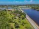 An aerial view of the community park featuring a playground, walking path, and green space at 316 Lafayette Blvd, Oldsmar, FL 34677