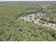 Scenic aerial view of a tranquil neighborhood nestled among lush green forests and a calm lake at 3338 Laurelwood Ct, Tarpon Springs, FL 34688