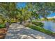 Scenic park pathway lined with lush trees and foliage near waterfront at 3906 N Lynn Ave, Tampa, FL 33603