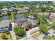 Aerial view of waterfront home surrounded by trees and landscaping at 405 S Shore Crest Dr, Tampa, FL 33609