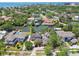 Stunning aerial view of waterfront homes along a tranquil canal, featuring lush landscaping at 405 S Shore Crest Dr, Tampa, FL 33609