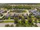 Aerial shot of residential neighborhood with well-manicured lawns and tree-lined streets at 4264 Bexley Village Dr, Land O Lakes, FL 34638