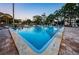 Community swimming pool with ladder, brick pavers, a diving board, and lounge chairs for relaxation at 455 Cypress Lake Ct, Oldsmar, FL 34677