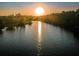 Scenic water view at sunset at 455 Cypress Lake Ct, Oldsmar, FL 34677