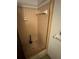 View of the shower with neutral tile and updated fixtures and is ready for updates at 8244 125Th St, Seminole, FL 33772
