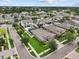 Wide aerial view of a residential neighborhood showcasing well-manicured lawns and a community of single-Gathering homes at 1002 Cavour Ct, Brandon, FL 33511