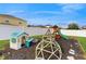 A beautiful playground set with many different activity options in the backyard at 10739 Shady Preserve Dr, Riverview, FL 33579