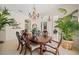 Traditional dining room featuring chandelier, plants, and views to other rooms at 11137 Woodland Waters Blvd, Weeki Wachee, FL 34613