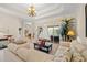 Comfortable living room with an open floor plan and view of the pool and lanai at 11137 Woodland Waters Blvd, Weeki Wachee, FL 34613