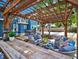 Cozy outdoor lounge under a wooden pergola, perfect for relaxing in the backyard at 112 W Mohawk Ave, Tampa, FL 33604