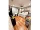 This bedroom features sleek ceiling fan, wood floors, sliding door and lots of natural light at 1233 Belleair Rd, Clearwater, FL 33756