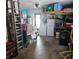 Garage interior featuring storage space, washer and dryer, and concrete floors at 1663 Cambridge Dr, Clearwater, FL 33756