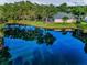 Backyard featuring a tranquil water view from home and beautiful landscaping at 1802 Oak Ridge Rd, Safety Harbor, FL 34695