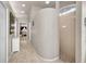Beautiful bathroom with open access shower and neutral color palette at 1802 Oak Ridge Rd, Safety Harbor, FL 34695
