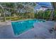 A swimming pool is surrounded by a screened enclosure and lush green landscaping at 1802 Oak Ridge Rd, Safety Harbor, FL 34695
