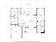 Detailed floor plan showcasing the layout of the home including the patio, bedrooms, kitchen and baths at 18816 Tracer Dr, Lutz, FL 33549