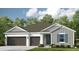Charming home featuring a three-car garage and attractive curb appeal with lush greenery surrounding the property at 3411 Lumber Falls Dr, Plant City, FL 33565
