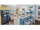 Efficient kitchen with a breakfast bar, white cabinets, and playful decor, optimizing space at 526 5Th N Ave, Safety Harbor, FL 34695
