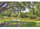 Picturesque pond surrounded by trees, perfect for quiet contemplation and nature enjoyment at 6030 Sandhill Ridge Dr, Lithia, FL 33547