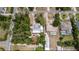 Aerial view of homes with mature trees and a swimming pool at 7111 Oregon Chickadee Rd, Weeki Wachee, FL 34613
