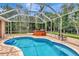 Screened-in pool with integrated spa offers a relaxing outdoor retreat at 10305 Worthy Lamb Way, New Port Richey, FL 34654