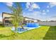 Large backyard with pool and patio, perfect for summer fun and outdoor entertaining at 12643 Horseshoe Bend Dr, Lithia, FL 33547