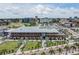 Aerial view of Armature Works building complex and surrounding area with cityscape in distance at 1543 W Cass St, Tampa, FL 33606