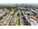 Aerial view of a residential area with the city skyline in the distance on a sunny day at 1543 W Cass St, Tampa, FL 33606