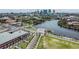Urban scene showcasing river access, cityscape, green spaces, and nearby roadways at 1543 W Cass St, Tampa, FL 33606