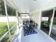 Enjoy outdoor dining and relaxing on this screened-in patio with ample seating and stylish decor at 18108 Ashton Park Way, Tampa, FL 33647