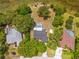 Bird's eye view showcasing backyard pool and well maintained landscaping in a peaceful setting at 3041 Waterfall Dr, Spring Hill, FL 34608