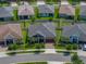 Aerial view of a cozy neighborhood with single Gathering homes and well-maintained lawns at 31510 Cabana Rye Ave, San Antonio, FL 33576