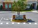Medley at Mirada community entrance sign with stone accents and lush flowerbed at 31510 Cabana Rye Ave, San Antonio, FL 33576