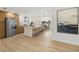 Open concept kitchen with a large center island, modern appliances, and stylish pendant lighting at 3801 Dr Martin Luther King Jr N St, St Petersburg, FL 33703