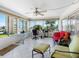 Inviting sunroom featuring tile floors, ample natural light, and a comfortable seating area with waterfront views at 4700 Cove Cir # 301, St Petersburg, FL 33708