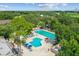 This aerial view highlights the inviting pool and lounge area at 5027 Cross Pointe Dr, Oldsmar, FL 34677