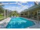 Backyard pool with a connected spa, steps into the pool, surrounded by a screened enclosure at 5027 Cross Pointe Dr, Oldsmar, FL 34677