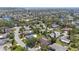 Expansive aerial view of residential neighborhood featuring single Gathering homes and waterways in the distance at 5507 Nimitz Rd, New Port Richey, FL 34652