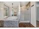 Updated bathroom with soaking tub, tiled shower, and modern finishes at 6036 110Th N Ave, Pinellas Park, FL 33782