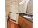 Bathroom featuring a glass shower and vanity with granite countertop at 622 Seascape Way, Tampa, FL 33602