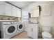 Convenient laundry room features modern appliances and ample storage cabinets at 656 40Th Ne Ave, St Petersburg, FL 33703